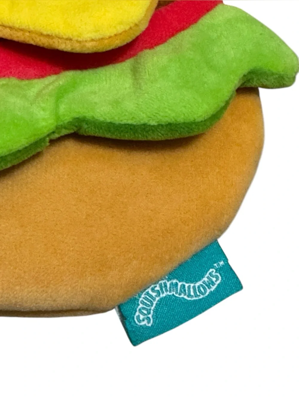 SQUISHMALLOWS Hamburger Zip Plush Pouch NWOT